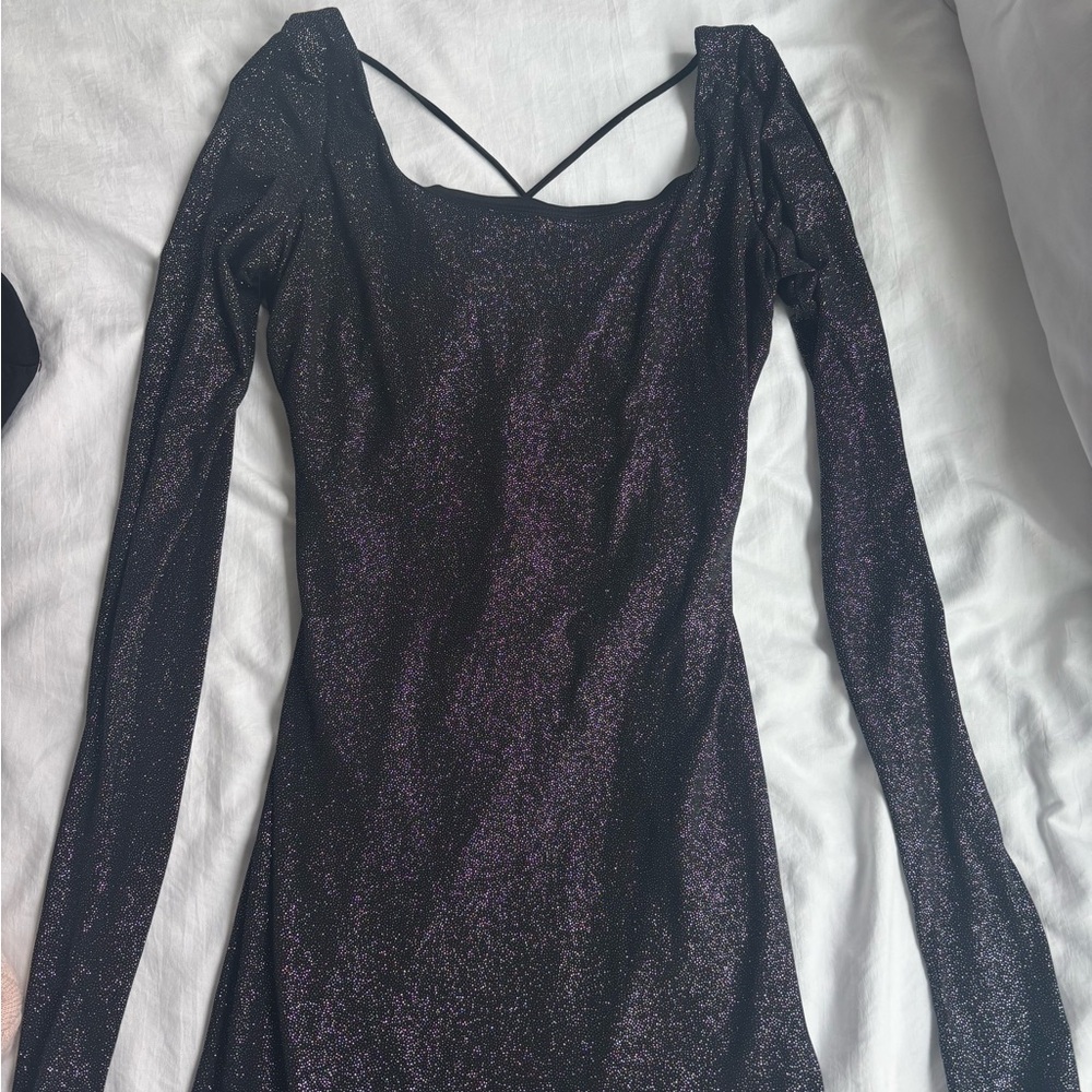 Lucy in the Sky Black and Purple Sparkle Dress